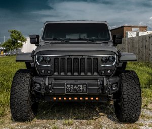 Jeep Wrangler JL Skid Plate - ORACLE Lighting - Integrated LED Emitters - Amber Lens - Satin Black - `18-`22